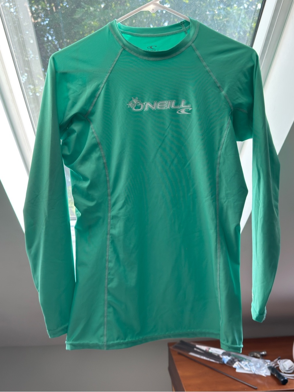 O’Neill Skins UPF 50+ Long Sleeve Rash Guard Swim Shirt XL Green Women’s